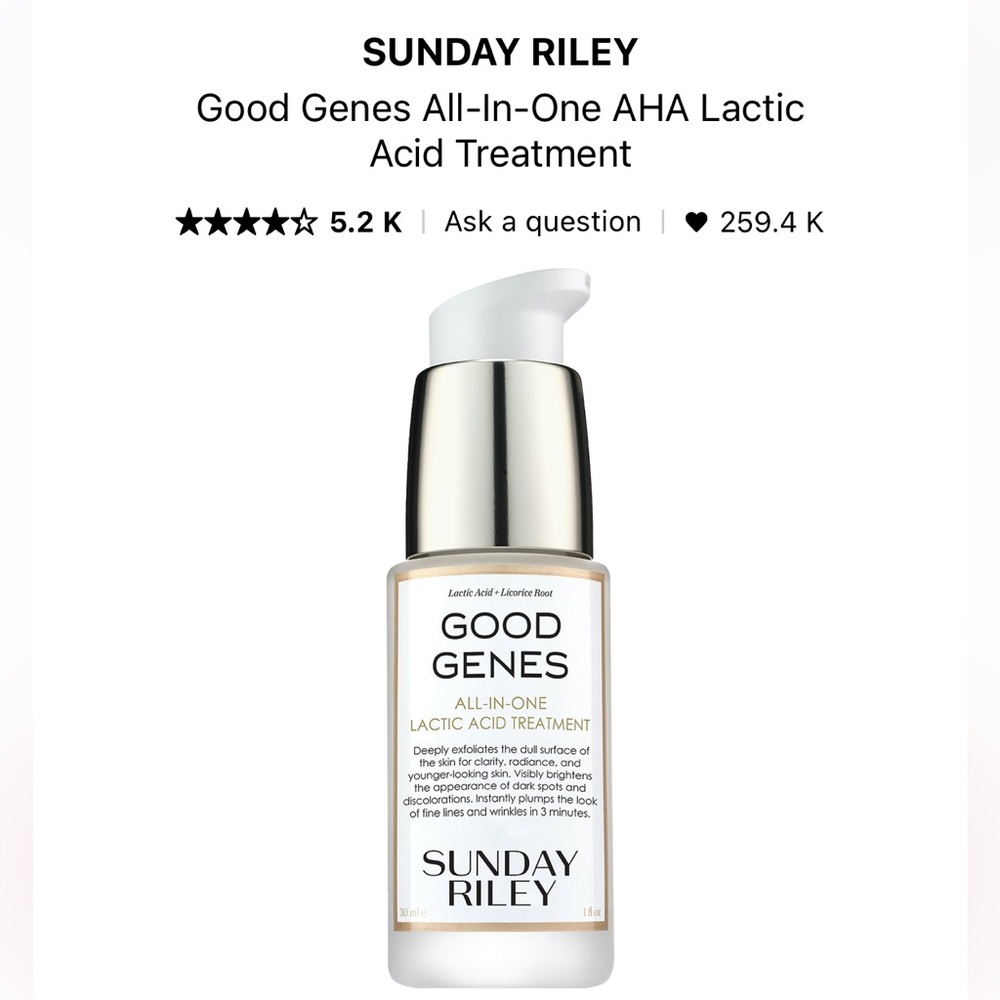 Sunday Riley -GOOD GENES ALL IN ONE LACTIC ACID TREATMENT